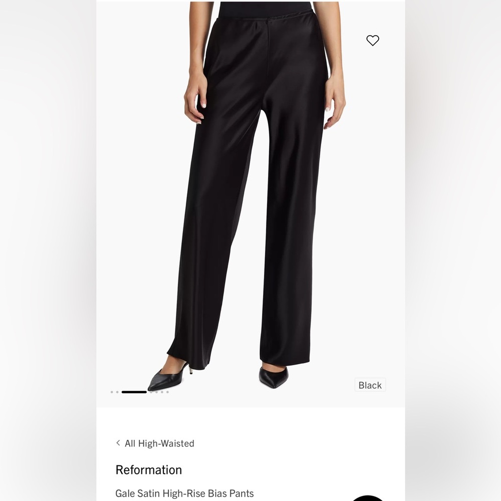 REFORMATION GALE SATIN HIGH RISE PANTS